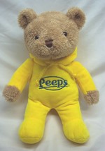 Just Born Peeps TEDDY BEAR IN YELLOW OUTFIT 12&quot; Plush STUFFED ANIMAL Toy - £12.85 GBP