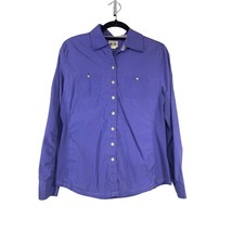 Converse One Star Womens Size Large Button Up Blouse  Purple 100 Cotton - £15.85 GBP