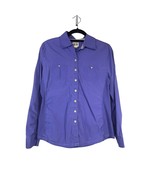 Converse One Star Womens Size Large Button Up Blouse  Purple 100 Cotton - £15.56 GBP