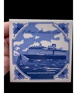 Holland America Line Eurodam &amp; Nieuw Amsterdam Tile Delft Style Blue &amp; W... - $366.12 MXN