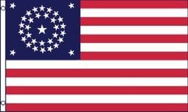34 Star Round US Civil War Flag 3x5 ft United States USA American Union Army  - £10.97 GBP