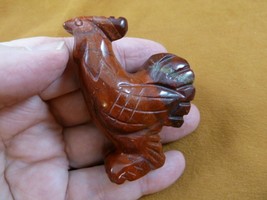 (Y-CHI-RO-706) red ROOSTER bird roosters gemstone carving chicken hen FI... - £14.01 GBP