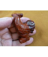 (Y-CHI-RO-706) red ROOSTER bird roosters gemstone carving chicken hen FI... - $333.19 MXN
