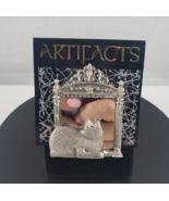 Vintage Signed JJ Cat In Mirror Pewter Tone  Pin Brooch - €14,52 EUR