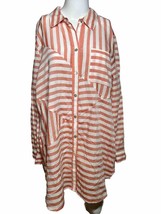 Chicos 2 Womens Size 12/14 Striped Tunic Blouse Long Sleeve - PD - £13.02 GBP