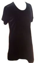 Vintage Dress Impressions Workshop M Simple Basic Black velveteen Stretc... - £15.54 GBP