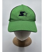 Vintage Starter Hat Cap Bright Green SpellOut Logo Script Mens 90s One Size - €25,42 EUR