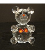 Swarovski Faceted Crystal July Teddy Bear with Two Ruby Red  Hearts - £23.98 GBP
