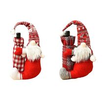 QSDGFH 2 Pcs Christmas Knit Wine Bottle Cover, Gnome Champagne Bottle Ba... - $80.10