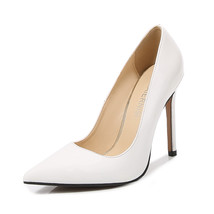 11CM Women Office High Heels Simple Pointed-To Patent Leather Ladies Pumps Shoes - £41.02 GBP