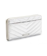 NWT Rebecca Minkoff Edie Quilted Leather Zip Wallet in Silver Metallic - £59.16 GBP