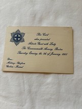 1965 Massachusetts Governors Inaugural Ball Ticket: Edward W Brooke - $19.45