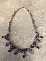 Beautiful Purple Swaroski Crystal Necklace Purple Prom Purple Brides Maid - £51.95 GBP