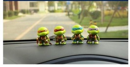 4Pcs set of Ninja Turtle Toys, Mini Figure, Cake Topper,Desktop &amp; Car Decoration - £13.29 GBP