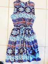 Dress Rare Editions Blue/Orange Paisley Knit Size 8 (T) - £11.98 GBP