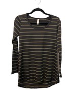 LuLaRoe X-Small Lynnae Shirt Striped Black Long Sleeved Top High Low Hem... - €3,55 EUR