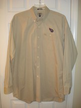 Cutter &amp; Buck Mens Xxl Khaki Beige Button Down Long Sleeve Shirt Tenn Titans - £11.92 GBP