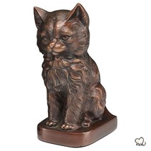 Sitting Cat Pet Cremation Urn for Ashes in Copper - £46.86 GBP
