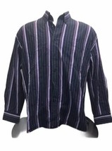 Men&#39;s Tommy Hilfiger Button Up Shirt Sz X-Lg Blue/Purple/Stripes - £10.83 GBP