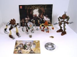 LEGO Bionicle Lot 8568 POHATU, 8577 PAHRAK KAL, 8584 HEWKII, 8587 PANRAHK - $99.95