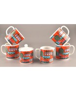 *Vintage TIffany Lamp Nagoya Retro Mid Century Modern Red Tea Set R8264 - €92,81 EUR