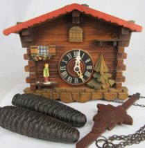 Vintage Cuckoo Clock Germany Black Forest 1970&#39;s Gm Angem Chalet - £164.41 GBP