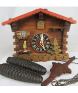 VINTAGE cuckoo clock GERMANY Black Forest 1970&#39;s GM ANGEM chalet - £158.84 GBP