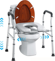 Raised Toilet Seat with Handles, Toilet Seat Riser for Seniors with Heig... - $135.31