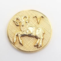 VTG Anson Karatclad Aries Astrological Sign Zodiac Ram Gold Plated Pin Tie Tack - £19.52 GBP