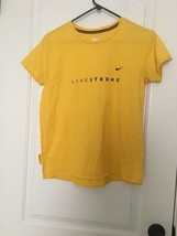Nike Women&#39;s Juniors Yellow Short Sleeve T-Shirt  Crew Neck Spell Out Size L - £22.07 GBP