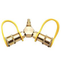 Grill Parts Zone Solid Brass 1/4&quot; Quick Connect Y Splitter Adapter Fitting Conne - £24.42 GBP