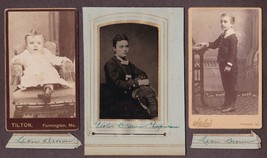 Viola S. Brown Chapman &amp; Son Leon Merrill Brown (3) Antique Photos - Maine - £42.22 GBP