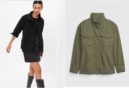 New Gap Women Utility Jacket Petite SP Black Green Relaxed Fit Pockets Cord - £39.95 GBP