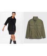 New Gap Women Utility Jacket Petite SP Black Green Relaxed Fit Pockets Cord - £39.83 GBP