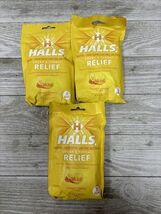 3  Bags Of Halls Cough Throat Relief Drops Honey Lemon 30ct Each Exp 03/... - $15.74