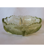 Vtg Thistle &amp; Bee Green Glass Candy Dish Nut Bowl Antique Sawtooth Brill... - €20,63 EUR