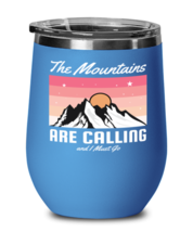 The Mountains are Calling, blue Wineglass. Model 60072  - £21.70 GBP
