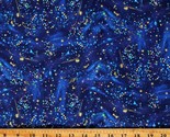 Cotton Paint Splatters Metallic Blue Utopia Fabric Print by the Yard D77... - £11.92 GBP