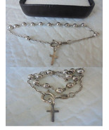 ROSARY BRACELET in SILVER sterling 925 with silver cross Original in gif... - £23.59 GBP