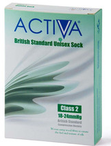 Activa Class 2 Unisex Ribbed Support Socks 18-24 mmHg Brown Large - $25.12