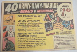 1966 Ad 40 Army-Navy-Marine Medals &amp; Insignias - £7.89 GBP