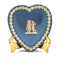 Dudson Hanley Jasperware Collection Pale Blue Heart Shaped Pin Tray - $14.84