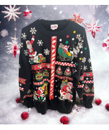 VTG Nutcracker Christmas Santa Sparkly Light Long Sleeve Sweat Shirt Siz... - $31.07 CAD