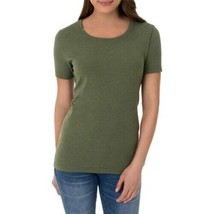 Time &amp; Tru Women&#39;s Crew Neck T Shirt B Leaf Small (4-6) Short Sleeve Regular Fit - £8.44 GBP