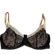 Mimi Holliday 34E Silk Blend Black Beige Lace Push Up Bra - £23.99 GBP