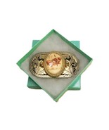Vintage Brass Belt Buckle, Floral Leaf Frame, Prancing Clydesdales, JWL-292 - $26.79 CAD