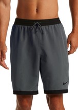 Nike Men&#39;s Stripe Breaker 9&quot; Volley Shorts In Black-Size Small - £22.33 GBP