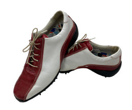 Foot Joy Women's LoPro Collection 97216 Lace Up Red White Golf Shoes 7M - £14.70 GBP