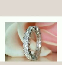 3.00 Ct Princess Cut VVS1 Diamond Full Eternity Wedding Band 14K White Gold Over - £71.69 GBP