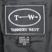 Tannery West Jacket Womens XS Black Blazer Suede Leather Long Sleeve Button - £30.94 GBP